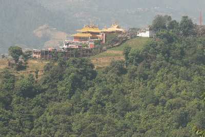 Thrangu Tashi Yangtse Gompa Buddhist monastery in Namobuddha, near Dhulikhel (Kathmandu valley, Nepal)