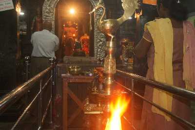 Parvati idol in Muthumariamman Kathirvelayutha Swamy Kovil temple in  Negombo (Migamuva), Sri Lanka