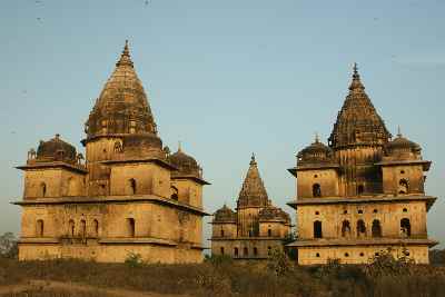 Group of cenotaphs for former Maharajas in in Orcha (Orchha), Madhya Pradesh (India)