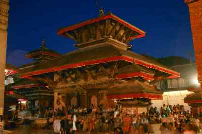 Indra Jatra festival, at night at Durbar square, Kathmandu, Nepal