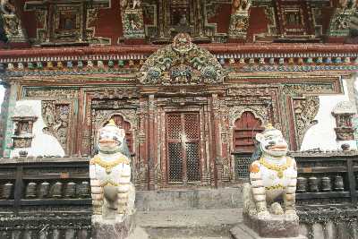 Portal to Red Rato Machendranath Mandir Hindu Temple in Patan, Kathmandu Valley, Nepal