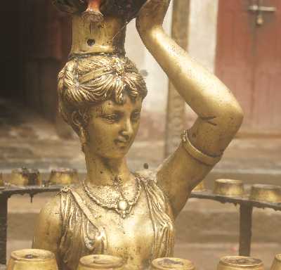 European-Classical female statue, Seto Machendranath Mandir in Kathmandu, Nepal