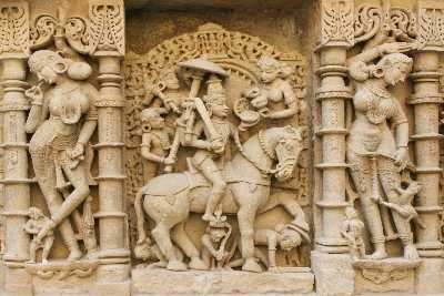 Kalki Avatar, stone carving in Rani ki Waw, Patan, Gujarat