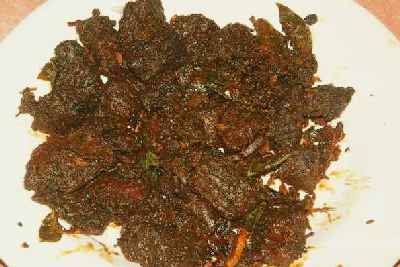 Kerala/Indian food: Dry beef curry (beef fry)
