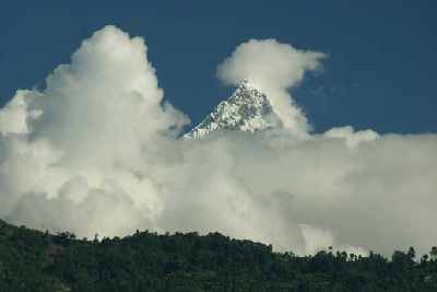 Pokhara/Nepal: Machapuchare Himalaya mountain