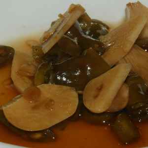 Korean Food in Nepal: Jang Atchi (pickled aubergine with garlic)
