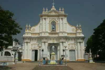 Catholic Cathedral Église de Notre Dame de la Conception Immaculée in Pondicherry (Puducheri), South India