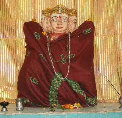Brahma Idol with four heads at Brahmaji Mandir, Dwarka, Gujarat (India)