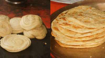 Indian Food: Paratha, Indian folded bread 