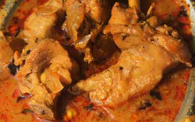 Indian Food: Water-based chicken curry 