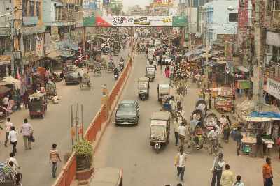 Saheb Bazar Road in Rajshahi, Bangladesh