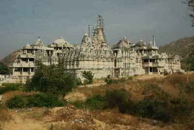 Outside view of Adinath Mandir Jain temple, Ranakpur, Rajasthan (India)