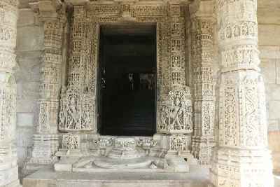 Gate leading into Adinath Mandir Jain temple, Ranakpur, Rajasthan (India)