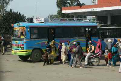 Bus stand at Pathankot, Punjab, India