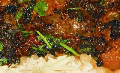 Nepali/Newari food: Sukuti (air-dried buffalo meat, pastirma-type)