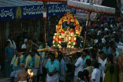 Puja in the Sri Venkateshwara Temple Tirumala, Andhra Pradesh, India