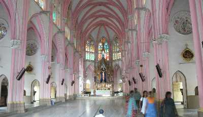 Interior of Katholic Lourdes Church in Tiruchirappalli (Trichy), Tamil Nadu, South India