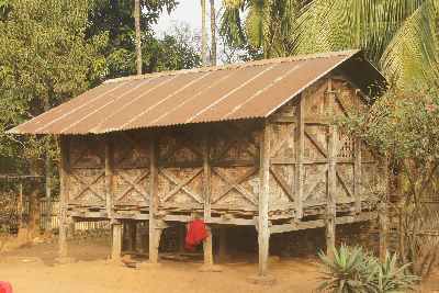 Garo stable or storage building in Tura (West Garo Hills, Meghalaya, North-Eastern India)