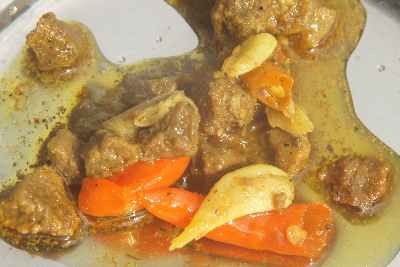 Indian/Garo Food: Meat Achar (pickle with lean pork meat)