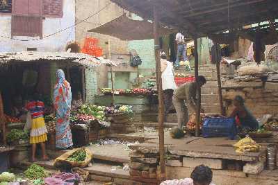 Vegetable market in Varanasi, Uttar Pradesh, India