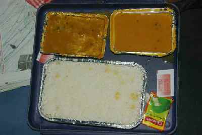 Indian Railways food: Rice, potatoes and dal (pulses)